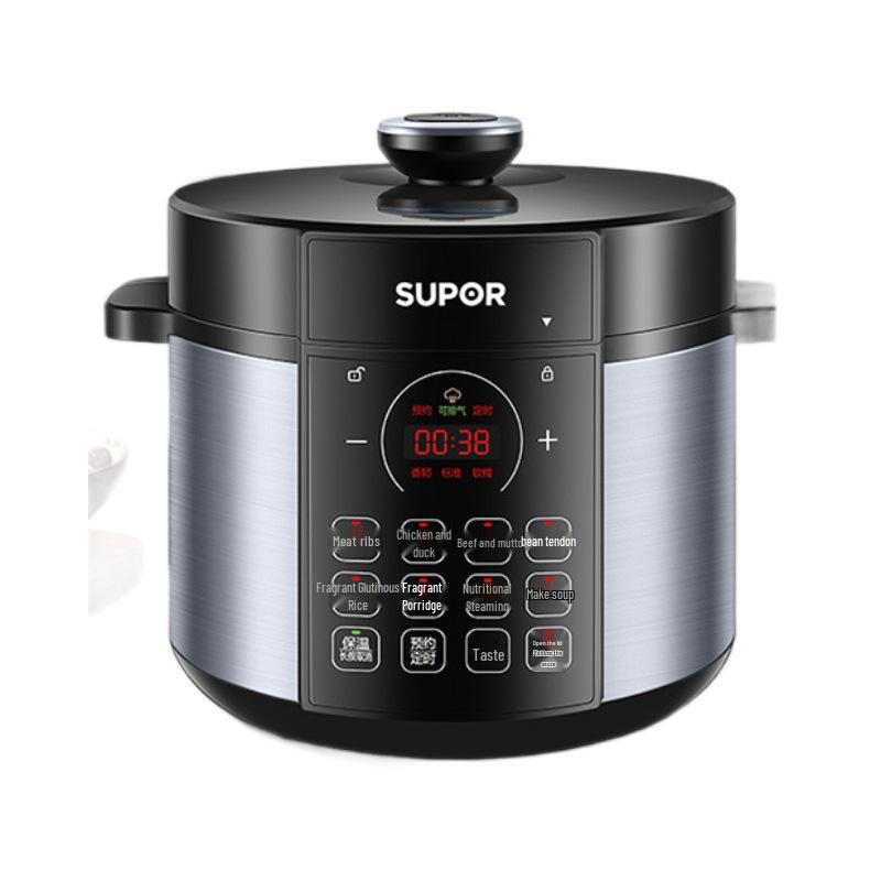 Supor 5L Electric Pressure Cooker: Multifunctional Rice Cooker with Dual Inner Pot and Timer (Model SY-50YC8186).