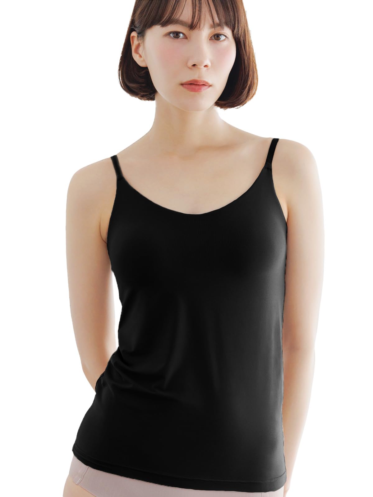 

Бра Топ Майка с Чашками Нижнее Белье Бра Майка Формирующее Белье [Bambi Water] [Запатентовано] Женский (LL, Черный) чёрный