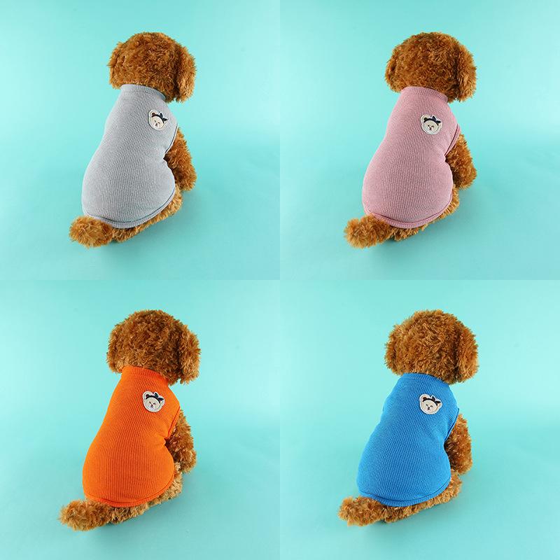 

Spring and summer new pet cat and dog clothes waffle pet vest small and medium-sized dog teddy bear dog clothing XXL сірий колір
