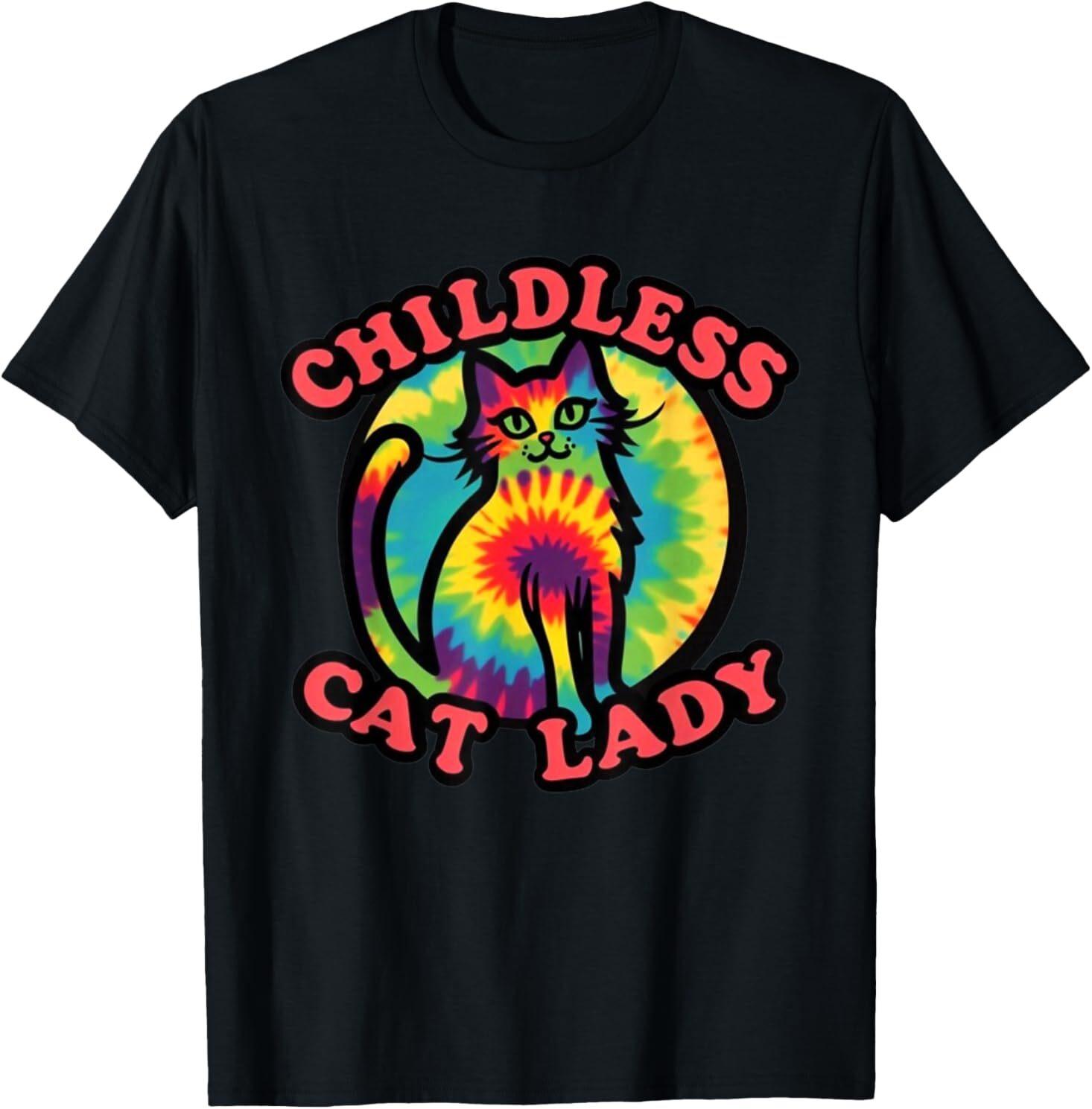 2024 Childless Cat Lady Design Ladies is Voting Kamala Elect T-Shirt Mens Womens Tees Top M