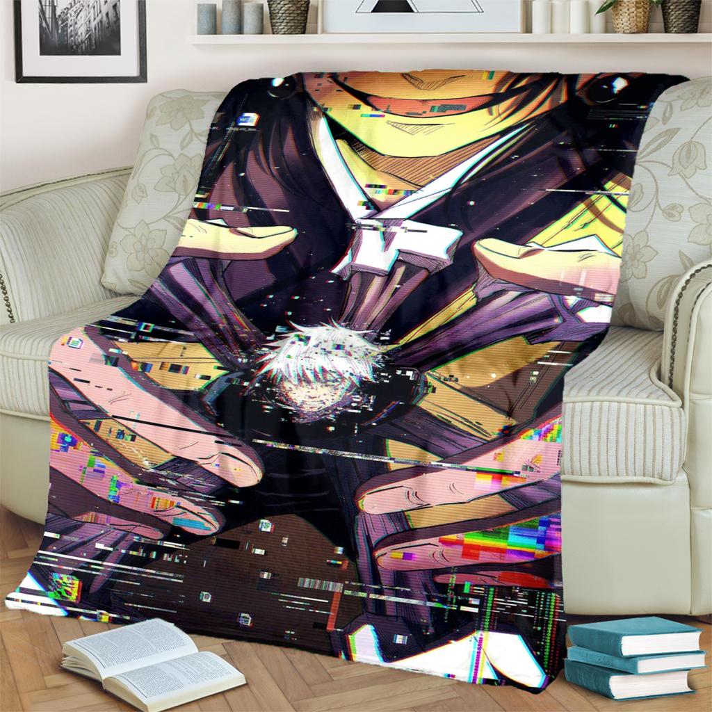 Jujutsu Kaisen Flannel Throw Blanket Comfortable Warm for Bedrooms, Sofas, Beds, Chairs, Picnics, Travel