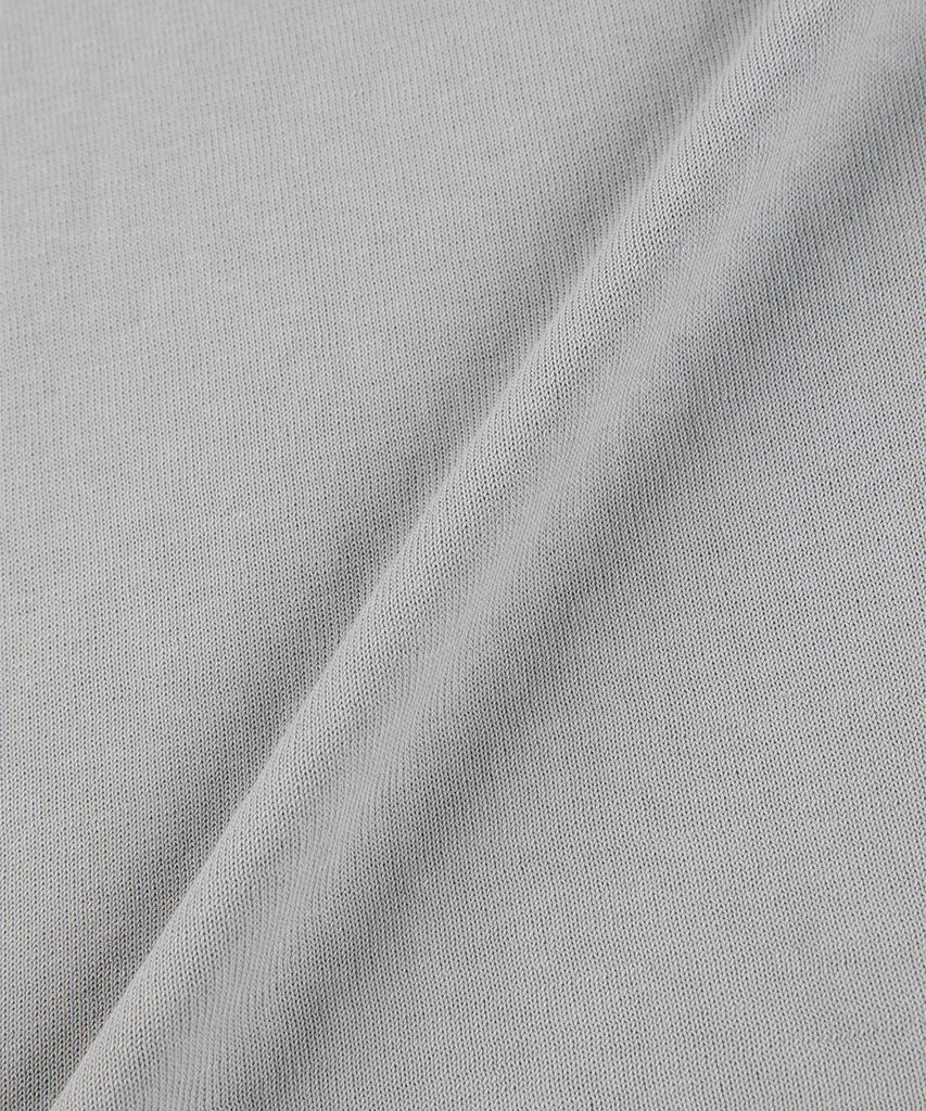 PANICALE Grey Herringbone Cotton Short Sleeve Polo Knit