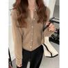 Long Sleeve Vintage Y2k Korean Knitted Cardigan Women's Autumn Winter Fashion O-Neck Versatile Slimming Basis Sweater