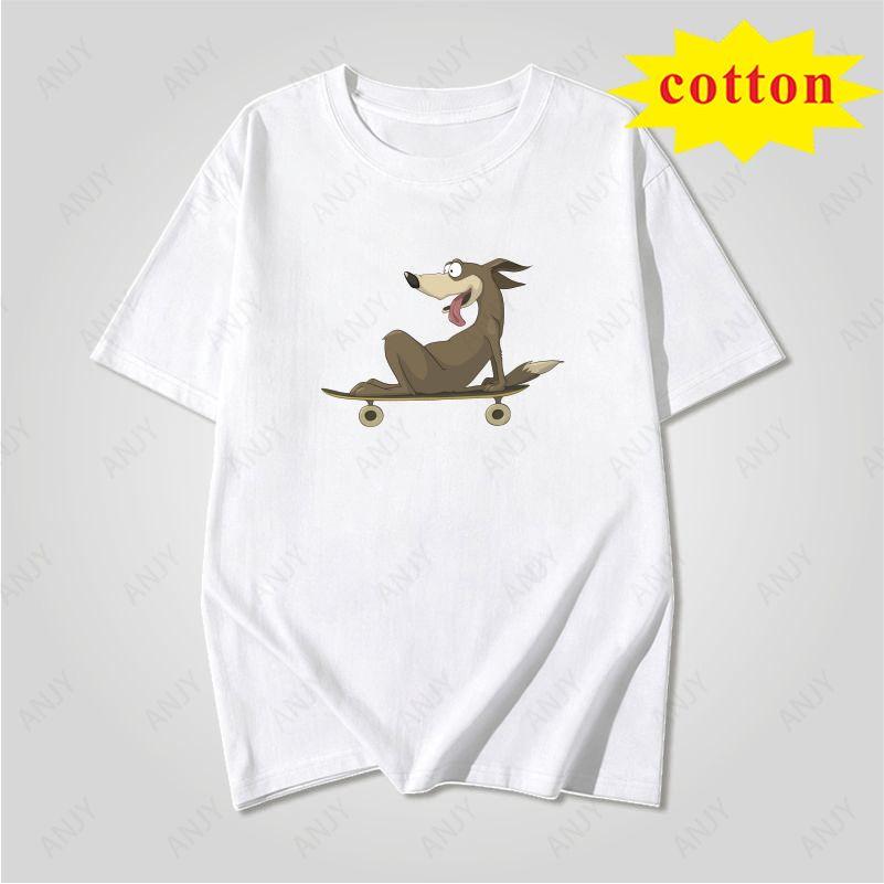 Fun Skateboarding Sausage Dog Printed Short Sleeved Tshirt With Funny Dog Pattern Unisex Casual Top