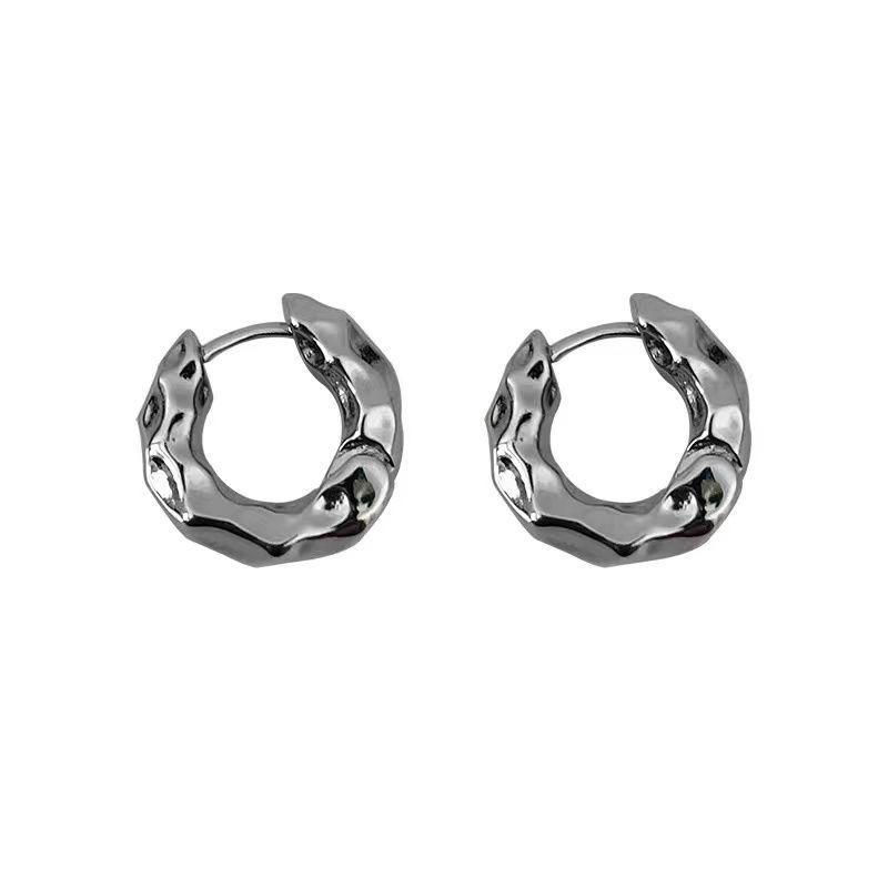 Summer Minimalist Earrings, Metal Circle Earrings, Feminine and High-end Earrings