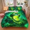 3pcs Monster "Greenery" Bedding Set, Includes 1 Comforter + 2 Pillowcases, Without Pillow Inserts, Soft Comfortable, Lightweight Breathable,