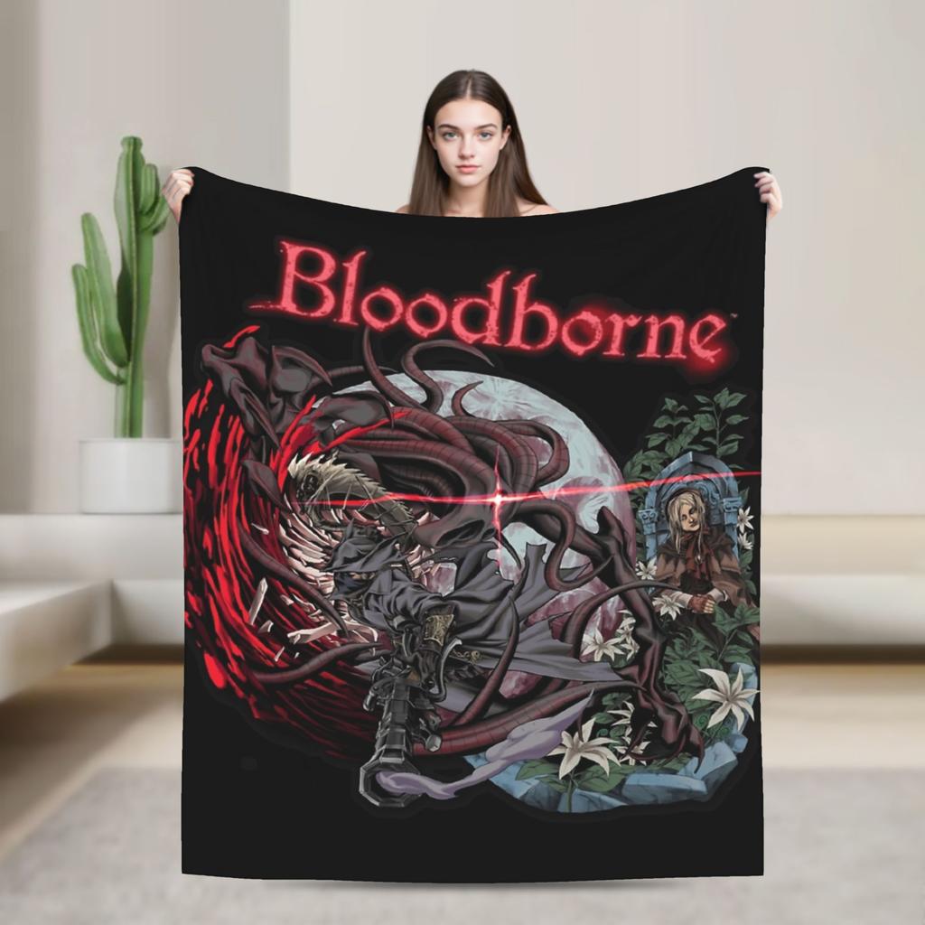 Bloodborne Dark Souls Decke Warm Weich Bedruckte Plüschdecke für Mädchen Jungen Sofa Stuhl Flanell Tagesdecke Bettbezug