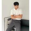 Men's Summer Korean Style Slim Fit Knitted Polo Shirt - Short-Sleeve, Solid Color, Ice Silk, Turn-Down Collar