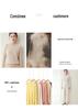Women's Pure Cashmere Vertical Stripe Hollow Round Neck Sweater - Autumn/Winter 12-gauge Single-ply