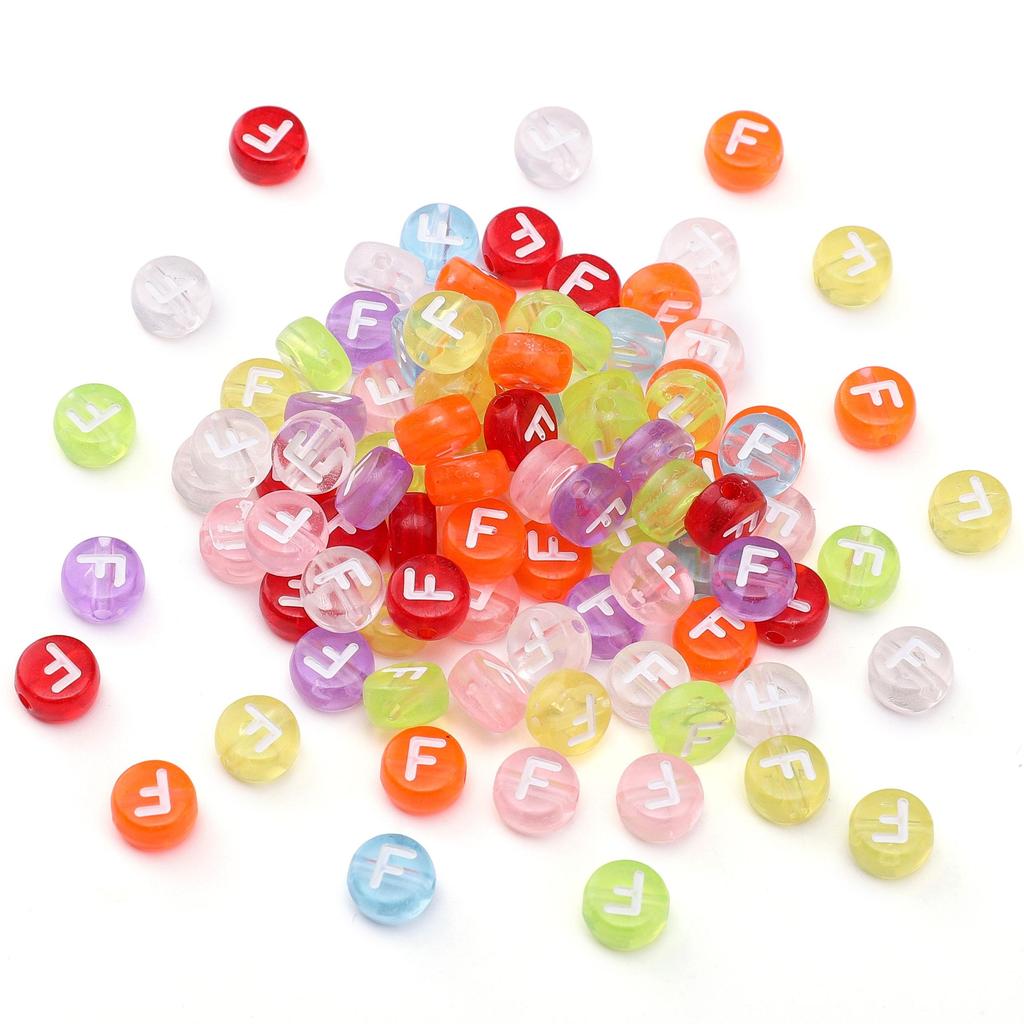 100 ks Akrylové korálky s písmeny Kulaté volné korálky pro DIY náramek Výroba módních šperků