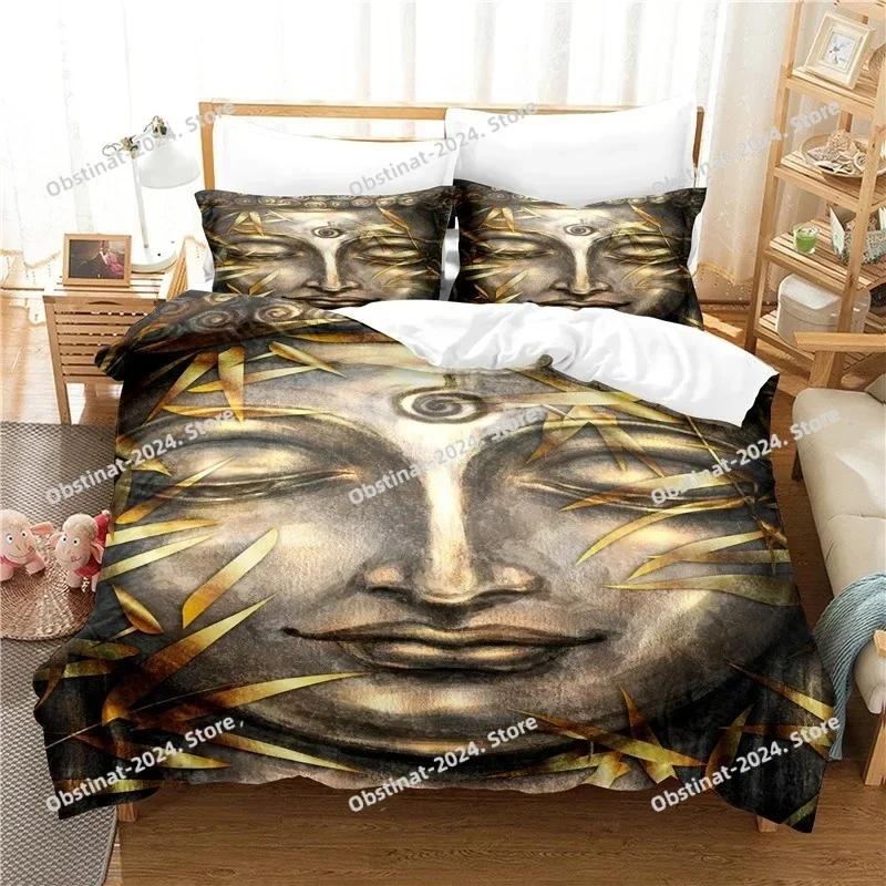 Buddha Statue Bedding Set Digital Bedding Set Duvet Cover Full Queen King Size Pillowcase Bed Printed Bed Set Aldult Kid Bedroom
