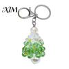 Handcrafted Keychain Handmade Christmas Beaded Keychain, Xmas Tree Wreath Gift Box Bell Key Ring Santa Keyring, Backpack Hanging Decor for Party