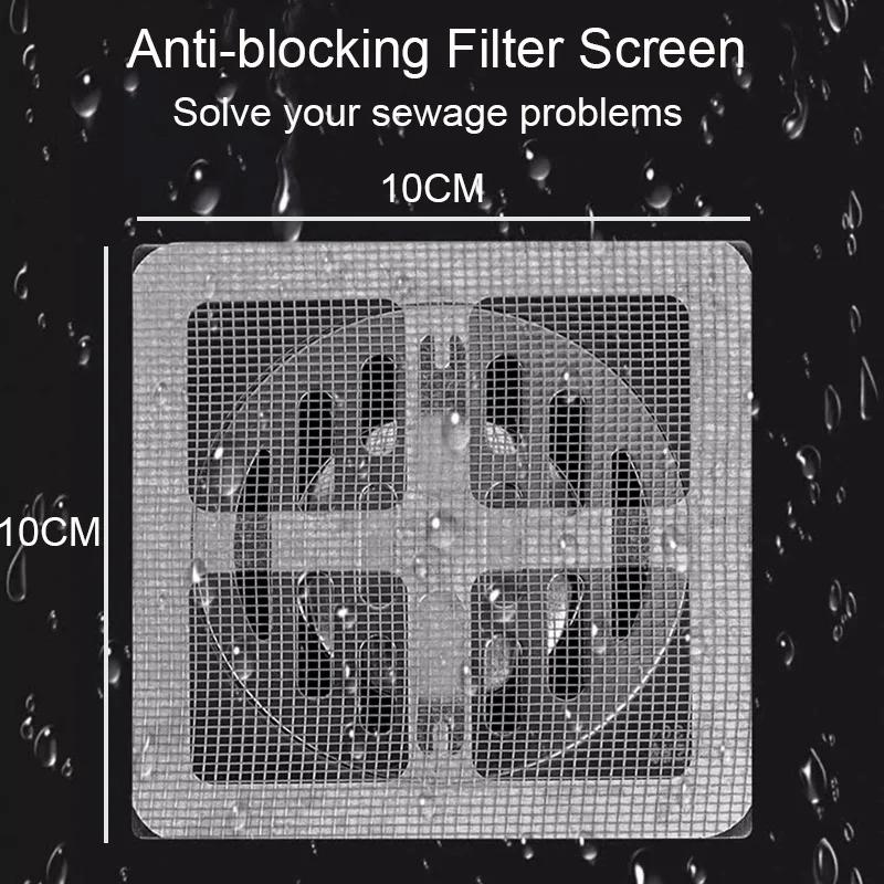 10-200Pcs Anti Blocking Filter Screen Kitchen Bathroom Disposable Floor Drain Sticker Multipurpose Screen Window Repair Subsidy