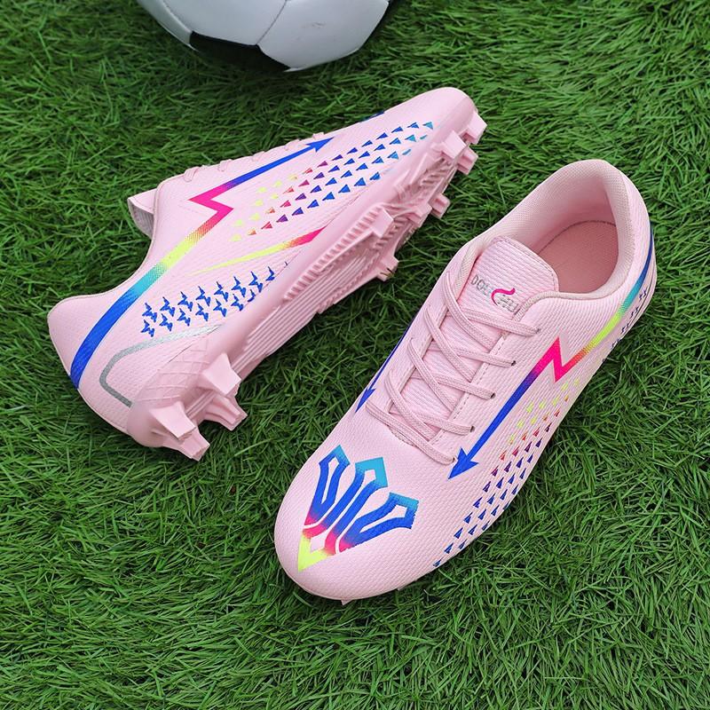 Kids Youth Adult Soccer Cleats TPR Sole Lightweight Football Shoes Grass Turf Track Training