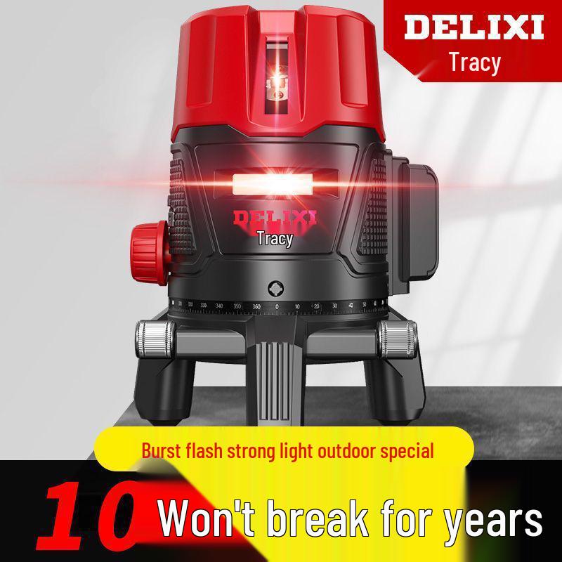 Delixi High-Precision Infrared Laser Level: Strong Light, Red Laser, 2/35, Auto-Leveling, Outdoor Water Level Meter.
