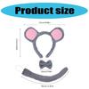 Halloween Mouse Cosplay Costume Set Mouse Ear Headband Tail Bowtie and Nose Animal Dress Up Costume for Kid Cosplay
