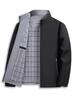 Men's Solid Color Stand Collar Zipper Jacket - Business Casual for Middle-aged and Elderly