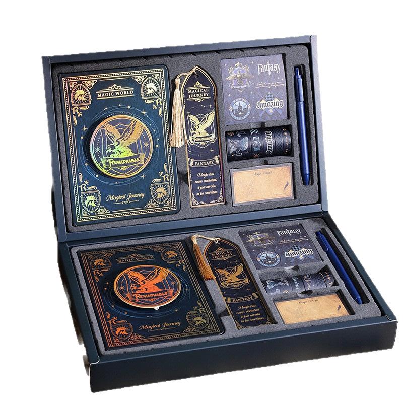 Magic Academy Notebook Gift Set Harry Potter Style Journal High Appearance Diary for Students Vintage Wizard Theme Notebook Kit