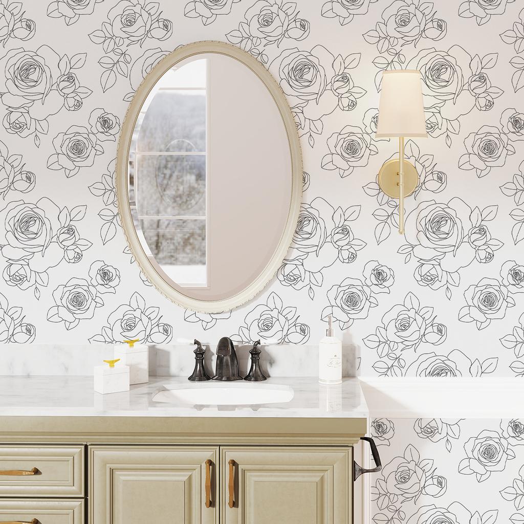 Thickened Wallpaper Self-Adhesive High-End Wall Decoration Flower Green Plant Wall Sticker Room Decoration
