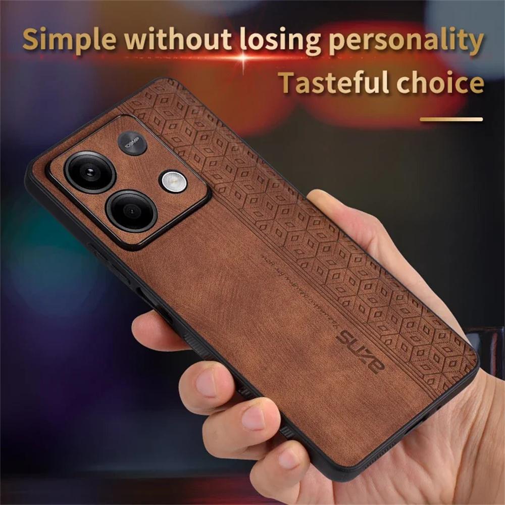 Retro Embossing PU Leather Cover for Xiaomi Redmi Note 13 Pro Plus 5G 12 11 12S 11S 13C 12C 10C 10A Shockproof Silicone Soft Frame Phone Case