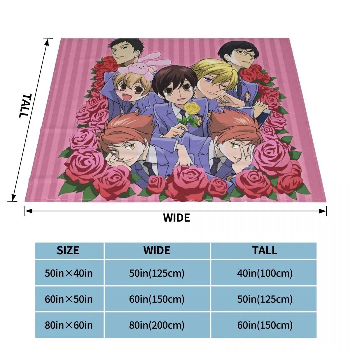 

Фланелевое одеяло для хост-клуба Ouran Koukou, японское аниме, одеяла для хост-клуба средней школы Ouran для кровати, дивана, тонкий коврик для кровати 75x100cm 30x40inch