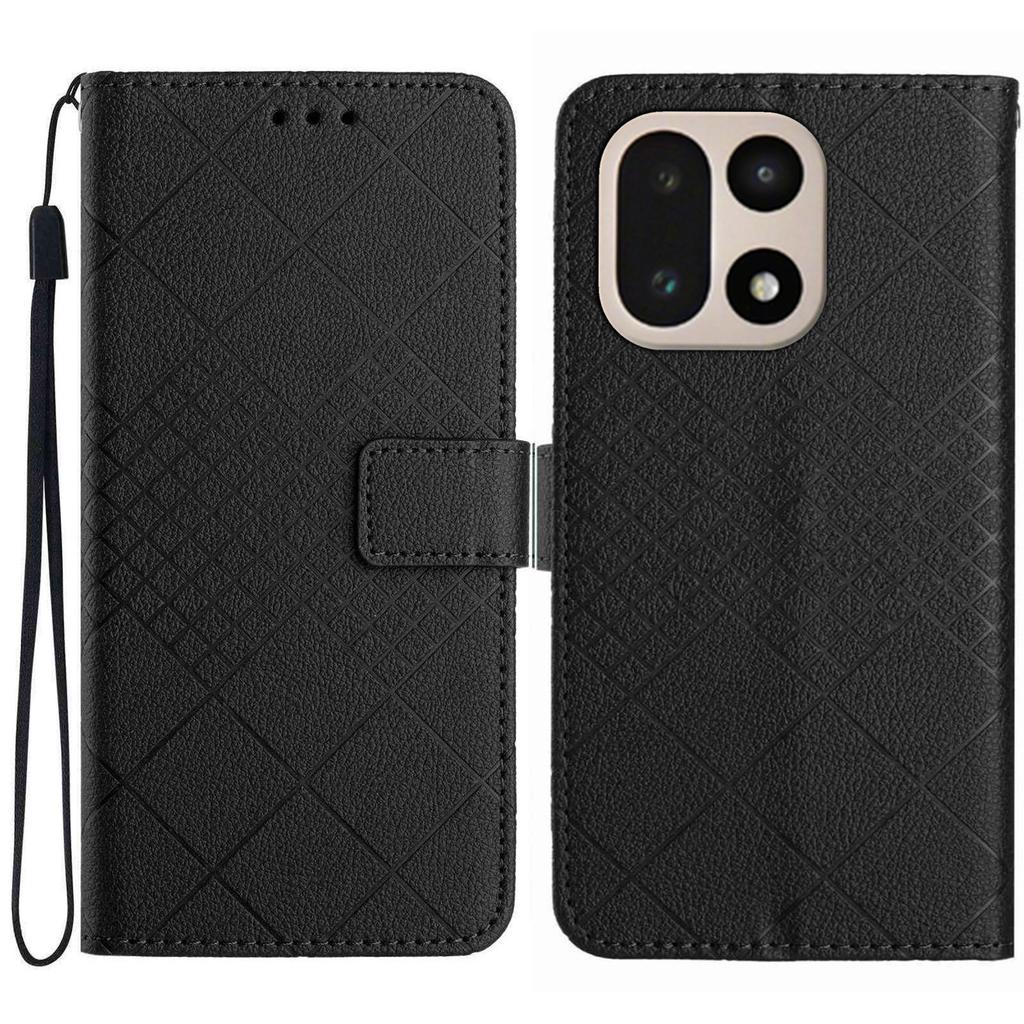 Etui Portfel z Wytłoczeniem ze Skóry PU Flip Folio Pokrowiec na Telefon dla OnePlus 15 5G