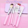 Hello Kitty Cosmetic Brush Kit With Synthetic Hair Sevenpiece Travel Friendly Makeup Tools