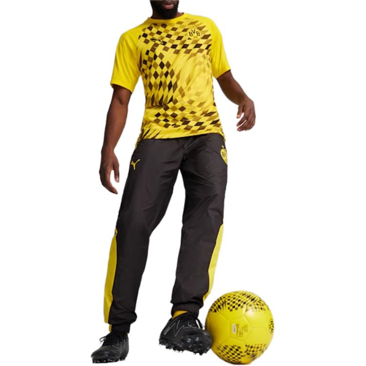 Puma Borussia Dortmund Grafikdruck Rundhals Kurzarm T-Shirt Herren Oberteile Elektronik-Gelb Schwarz 774200-01