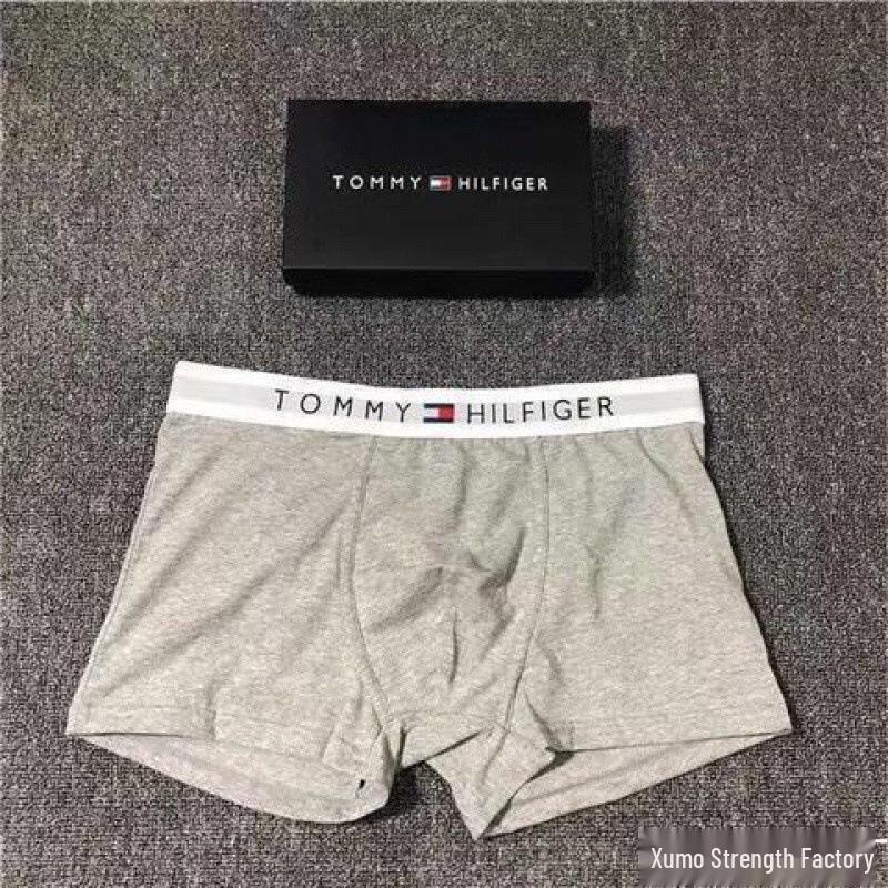 Tommy Men's Cotton Boxer Briefs Mid-Waist Shorts - Free Shipping