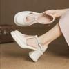 Fashion Baotou Sandals Platform Bag Heel Kitten Heel T-Buckle Shallow Mouth Platform Block Heel Summer Women's Shoes