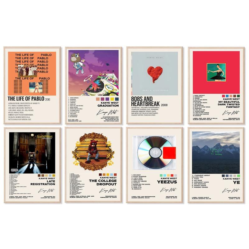 Singer Record CD Print Wall Art Popular Trendy Modern Music Gallery Poster Rock Album Hallway Living Room Decorative Painting