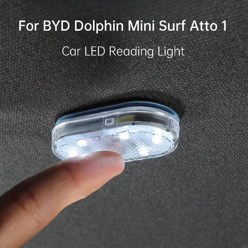 For BYD Dolphin Mini Surf Atto 1 Car LED Reading Light Rear Roof Lamp Magnetic Ambient Light Auto Interior Accessories
