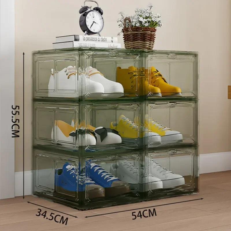 Transparent Shoe Box Stackable Dustproof Moisture-proof Thickening Shoe Boxes Free Combination Magnetic Snap Simple Display Box