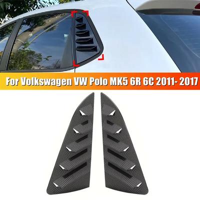 Pour Volkswagen VW Polo MK5 6R 6C 2011- 2017 Plastique ABS Cache persienne de custode arrière Scoop Cache-prise d'air latérale Pièces adhésives pour voiture
