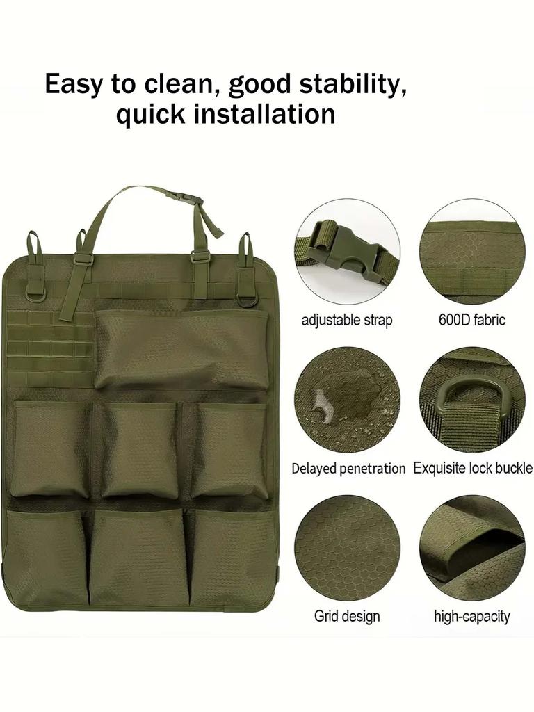 Car Seat Back Organizer, Universal Car Rear Seat Cover, Tool & Accessory Storage Bag