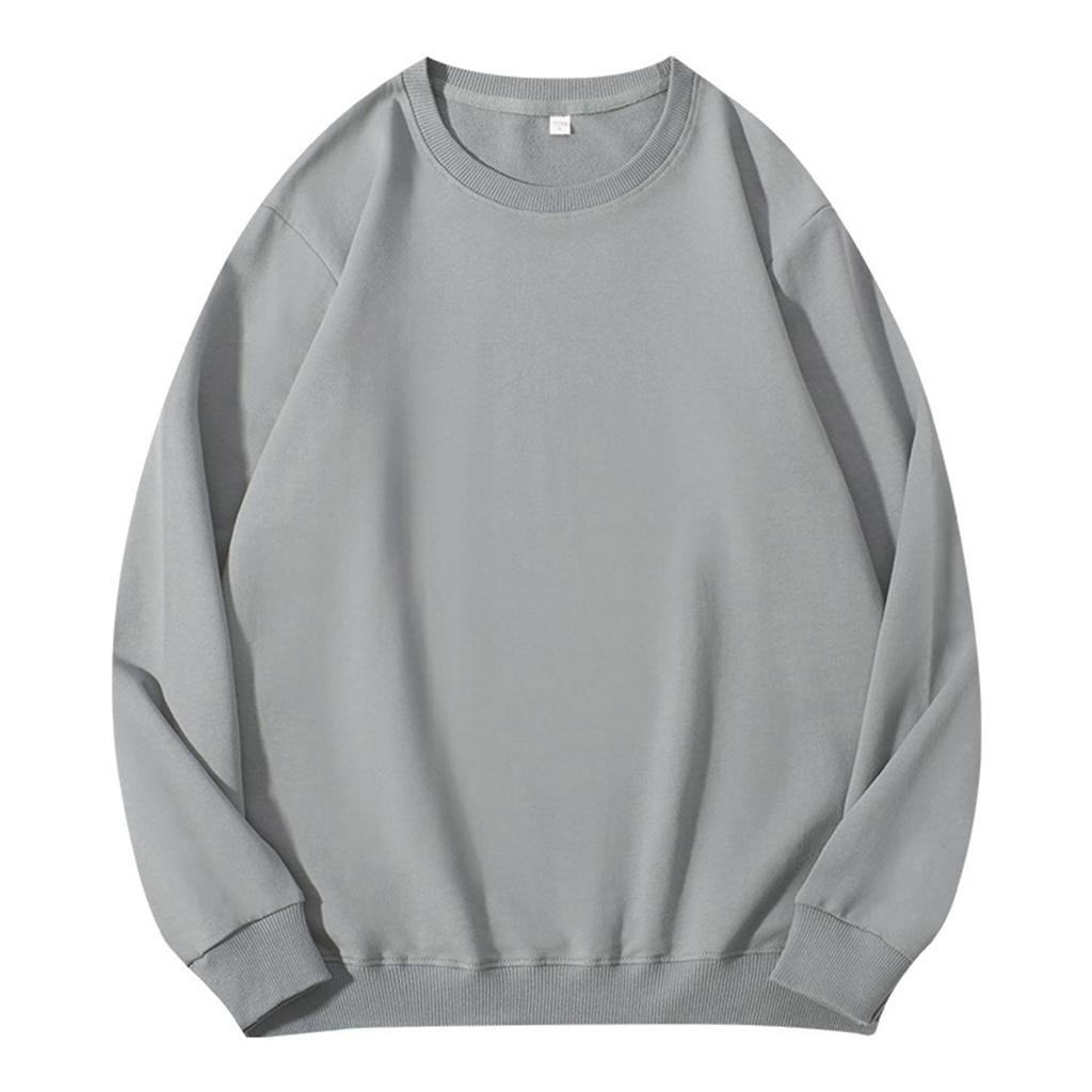 Unisex barevná mikina s kulatým výstřihem a žebrovanými dlouhými rukávy