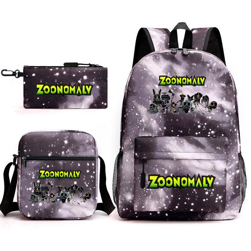 Deformed Zoo Surrounding Primary School Students Schoolbag Trend Starry Sky Backpack Leisure Three-piece Set