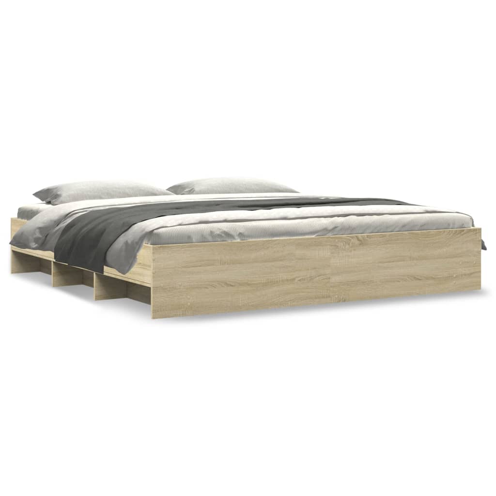 Vidaxl Rama Łóżka Bez Materaca Sonoma Oak 180X200Cm Drewno Klejone