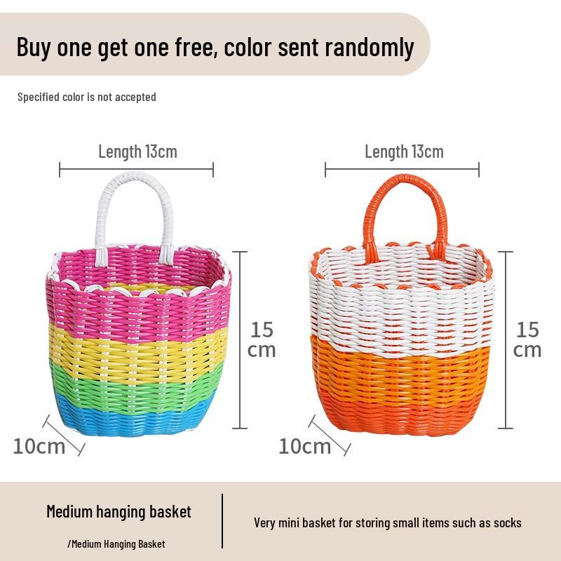 Blue Rattan Woven Laundry Hamper: Multipurpose Basket for Clothes, Toys, and Home Storage