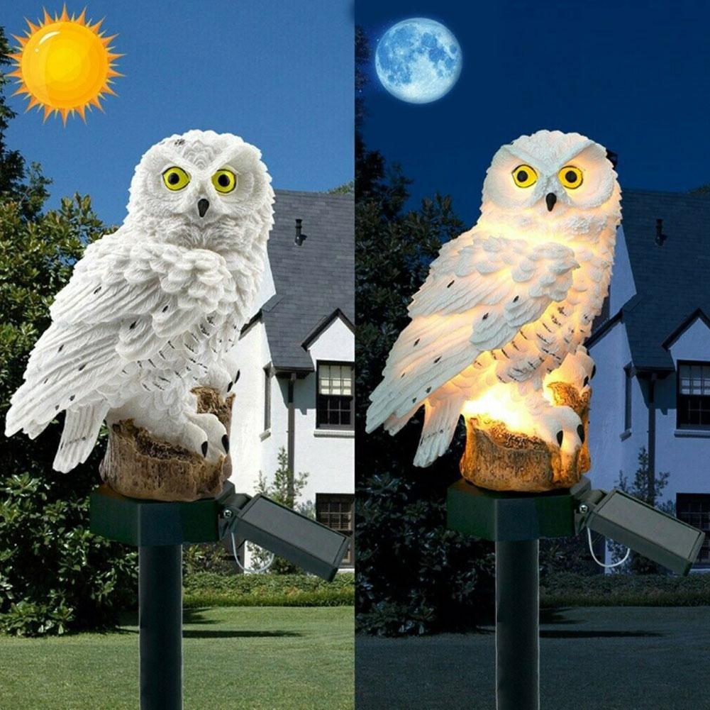 Owl     Lawn Ornament Waterproof Outdoor Yard Garden Lamp Decor