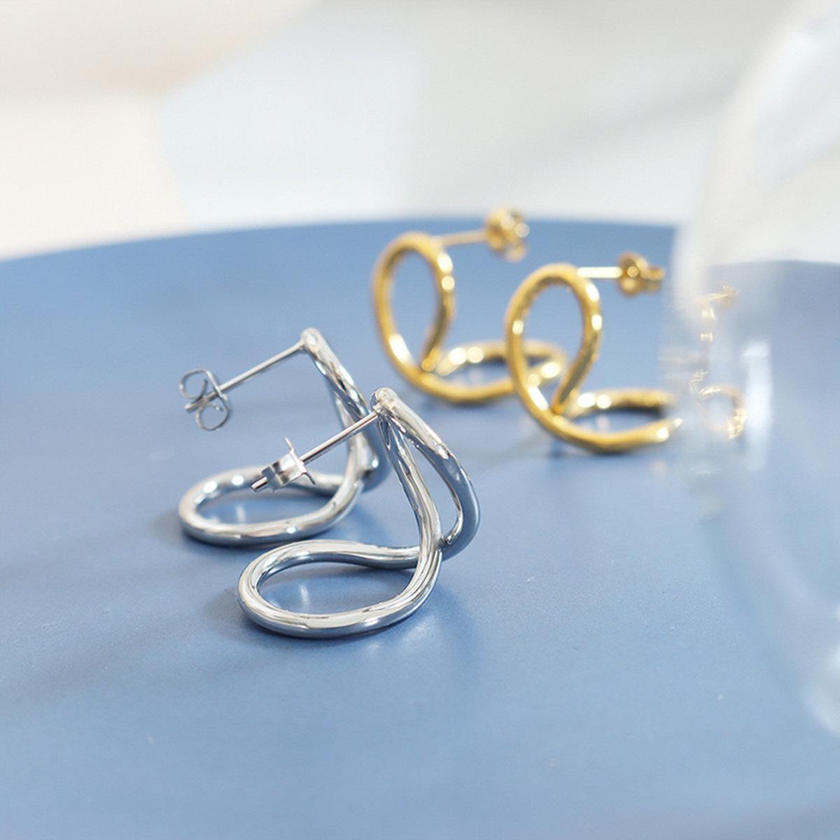 Versatile Titanium Steel Colorful 8-Shaped Hoop Earrings - Fresh  Sweet Women s Jewelry