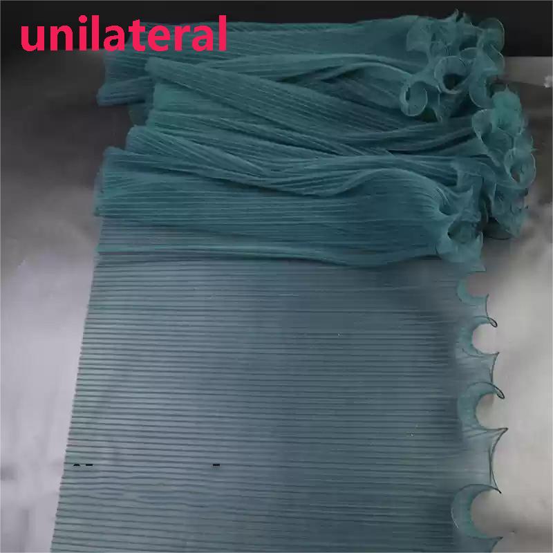 5pcs Christmas Decoration Fabric Lake Blue 50CM Mesh Wave Flower Bilateral DIY Handmade Material Wedding Decor Atmosphere Fabric