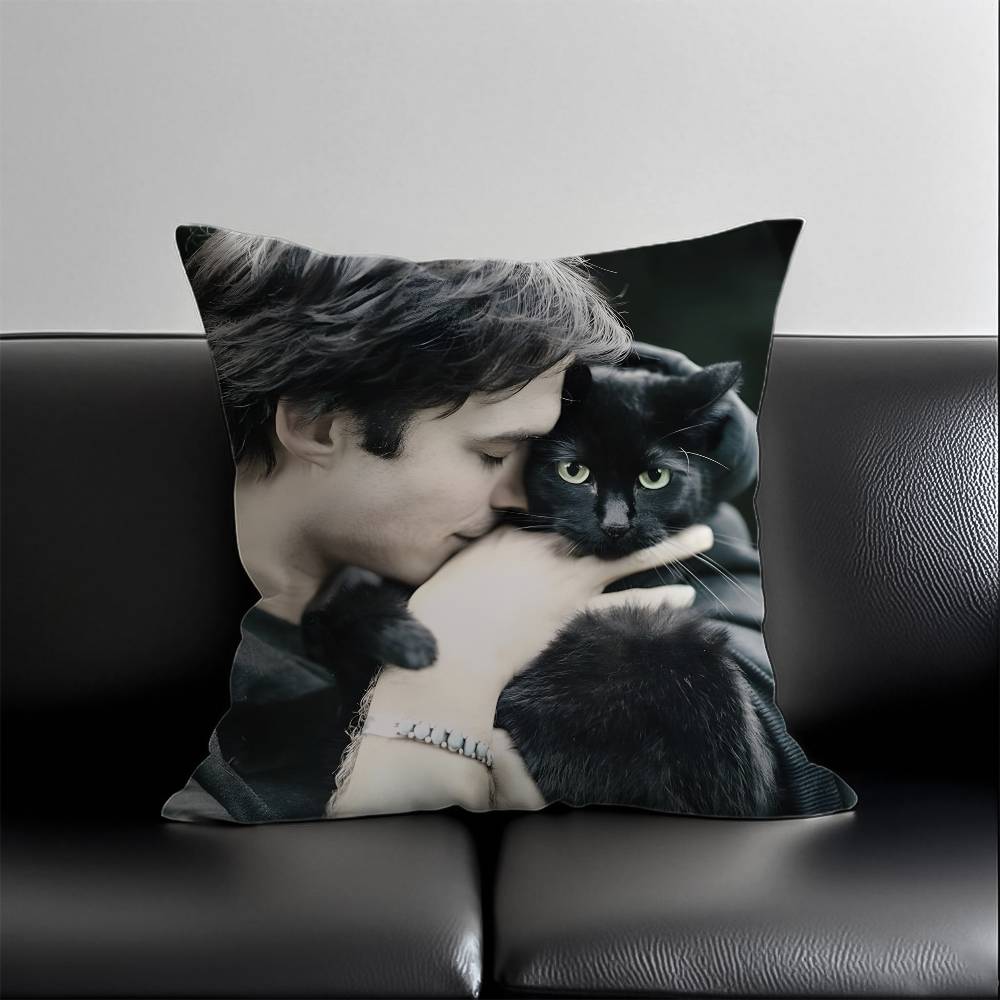 pc Vampire Diaries Damon Salvatore Pillow Cover Polyester D DoubleSided Print Ian Somerhalder Character Art TV Fan Home