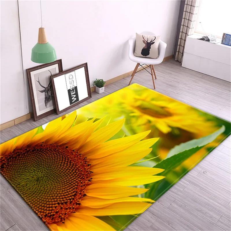 Sunflower Carpet Room Decoration Floor Mat Cute Flowers Nordic Rug Carpets for Bedroom Door Mats Entrance Kitchen Mat Floral Rug