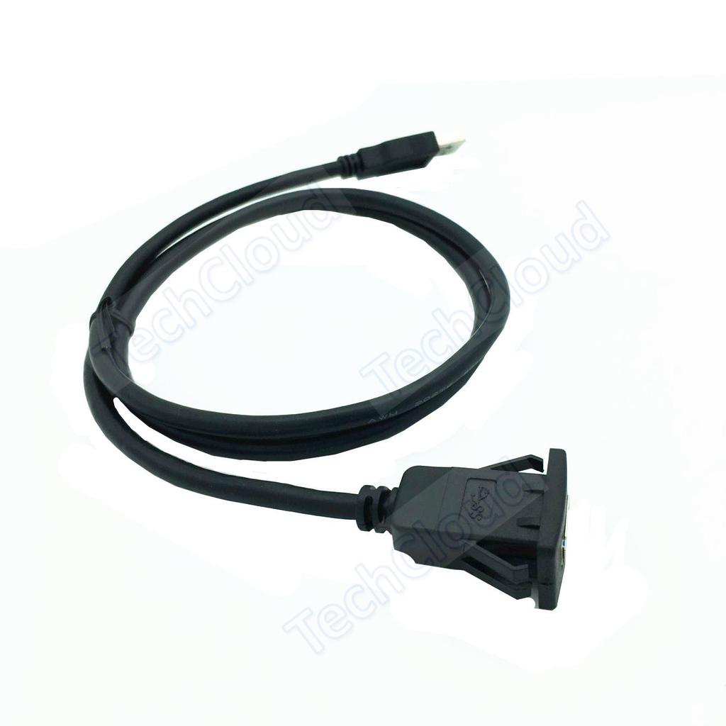 USB 3.0 Flush Mount USB Dock Adapter Dashboard Pan Port Extension Cable For Car Motorcycle DropshipUSB Square Hole Panel Cable