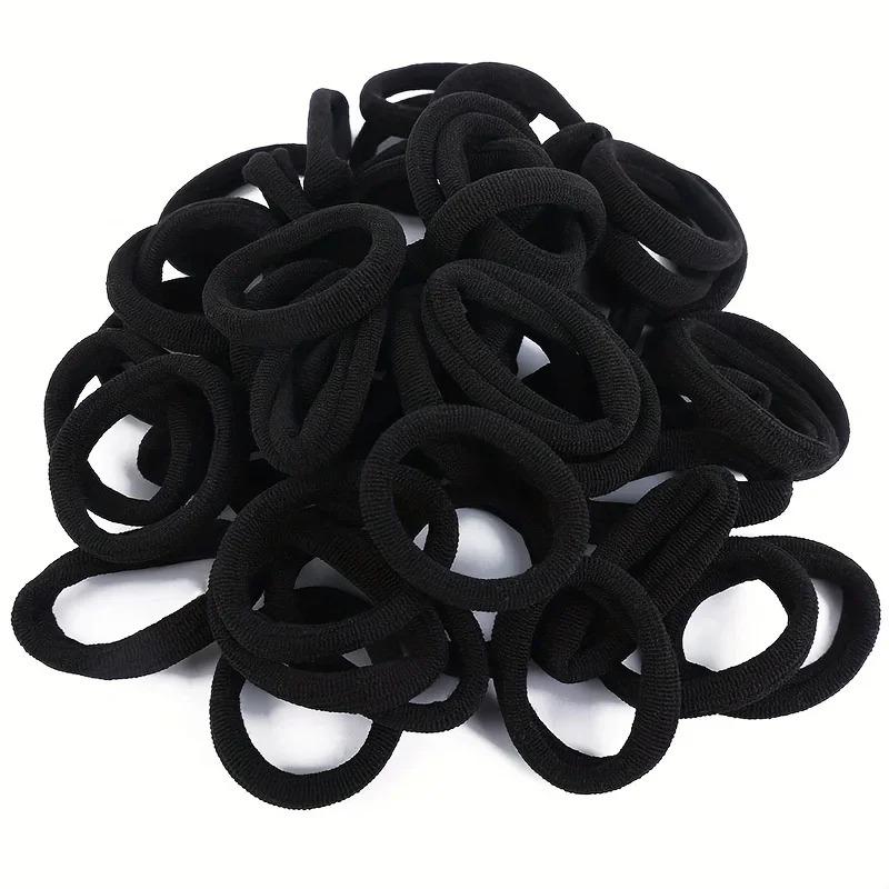 100pcs High Elastic Hair Bands for Girls Black Hairband Rubber Ties Ponytail Holder Scrunchies Kids Hair Accessories