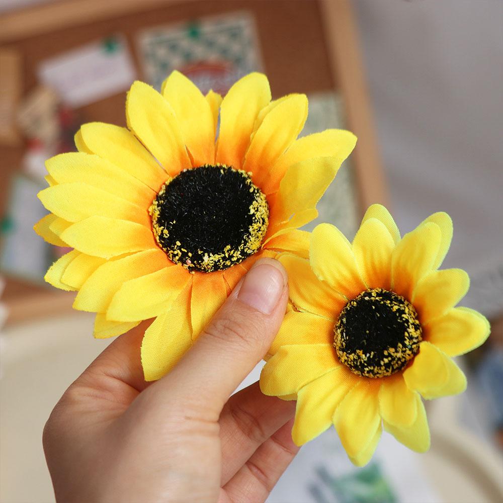 Cloth Sunflower Hairpin Korean Style Girl Hair Clip  Party Ponytail Holder