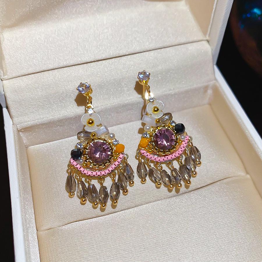 Silver Needle Pink Butterfly Zircon Cutout Stud Earrings - High-End Luxury Fashion Jewelry