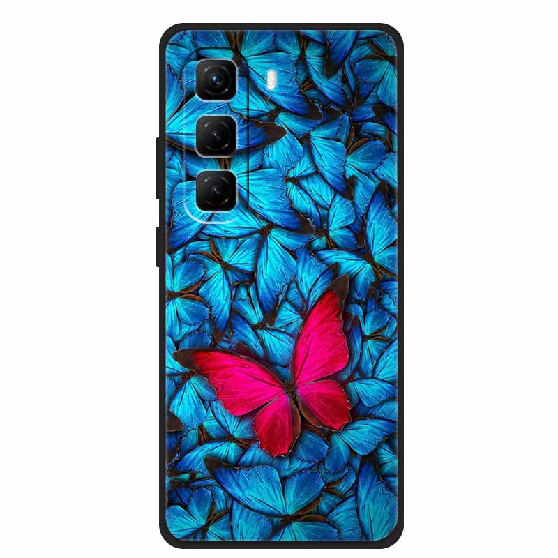 Per Custodia Infinix Hot 50 5G Fiori Morbido Silicone TPU Antiurto Custodie per Telefono per Infinix X6720 Animali Lupo Cool Copertura Protettiva