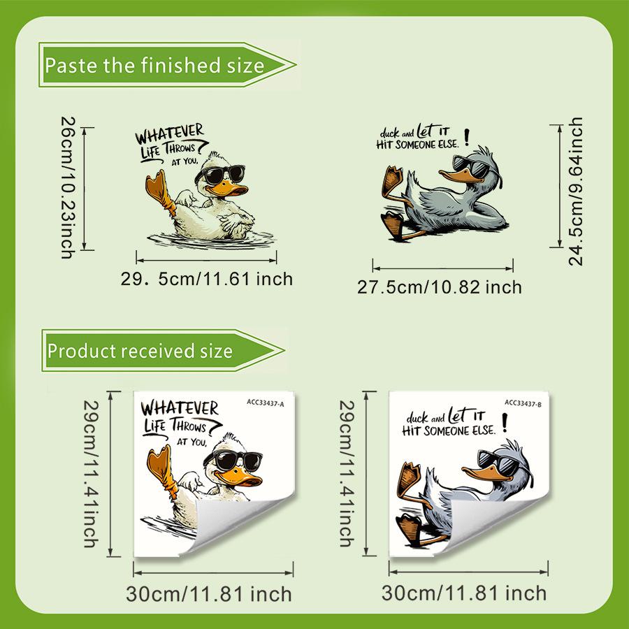 

Креативная и причудливая наклейка на унитаз в виде утки, самоклеящаяся декоративная наклейка для ванной комнаты 30*30cm 2pcs